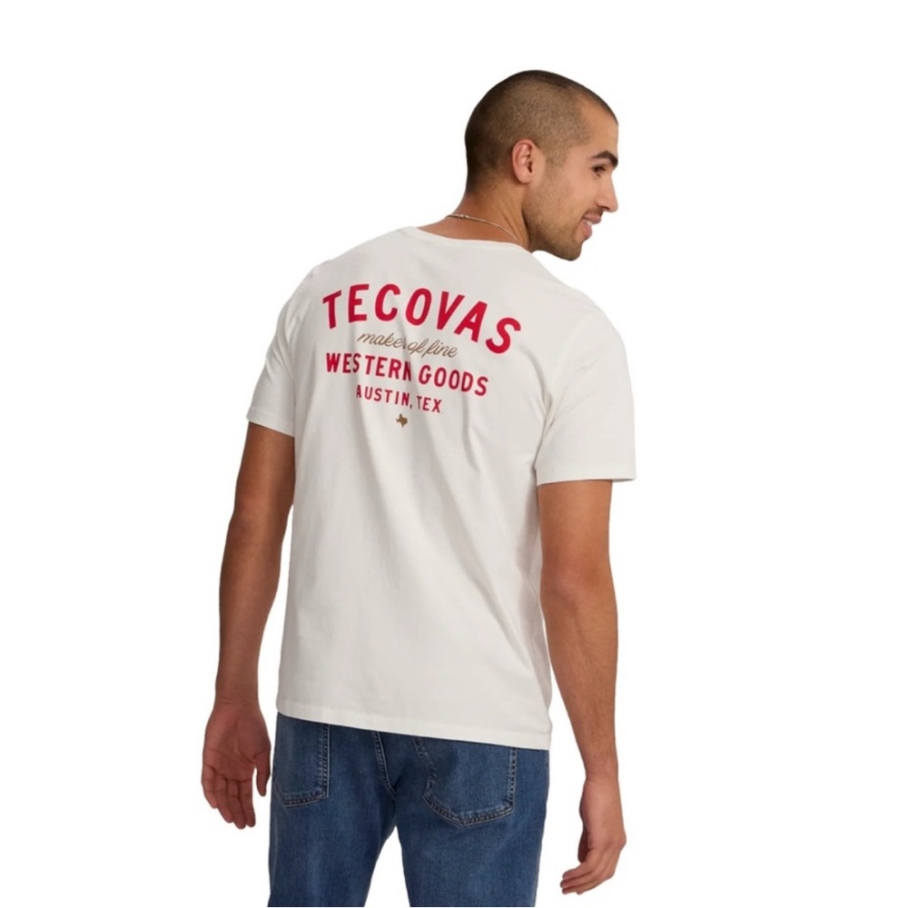 Tecovas Western Goods White Tee Austin TX Front Pocket